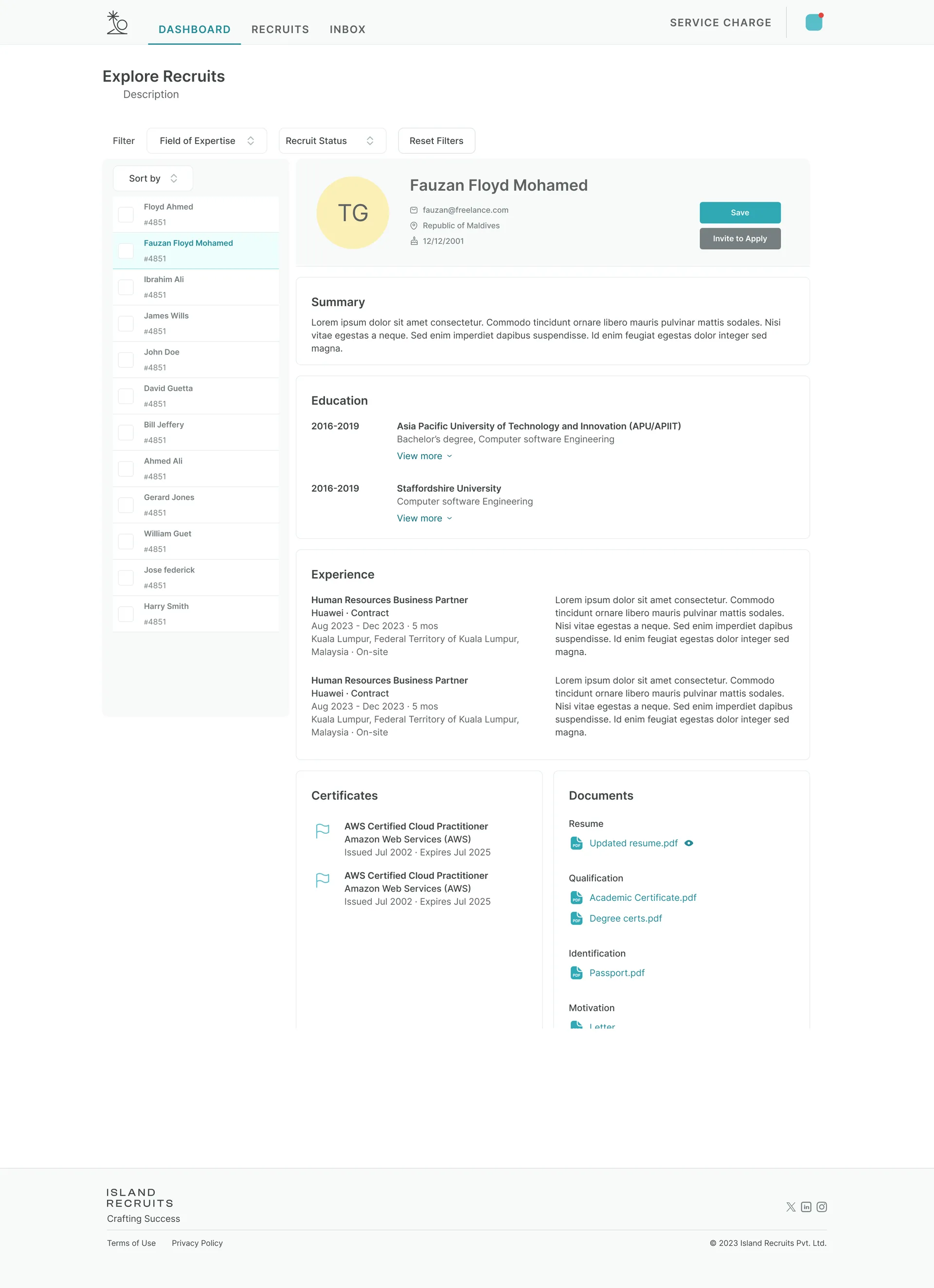 Island Recruits — Hospitality Job Platform Dashboard — 05